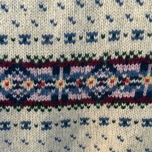 J. Crew Striped Knit Sweater - Cream and Blue